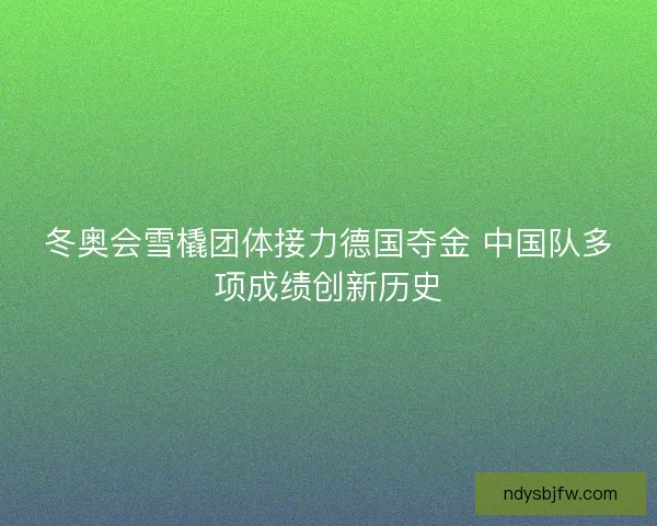 冬奥会雪橇团体接力德国夺金 中国队多项成绩创新历史