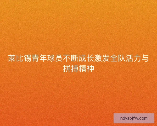莱比锡青年球员不断成长激发全队活力与拼搏精神
