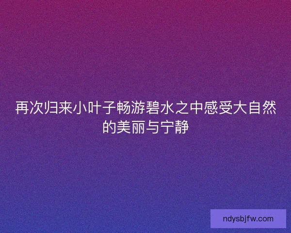 再次归来小叶子畅游碧水之中感受大自然的美丽与宁静
