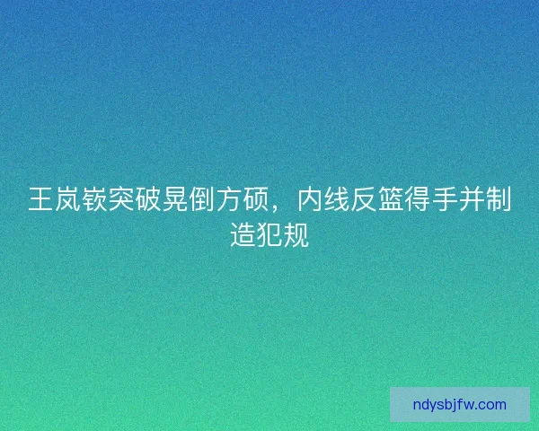 王岚嵚突破晃倒方硕，内线反篮得手并制造犯规